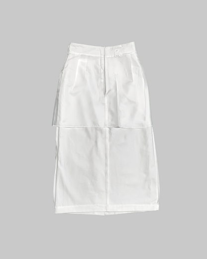 [ベルト付属]Cotton slitted skirt