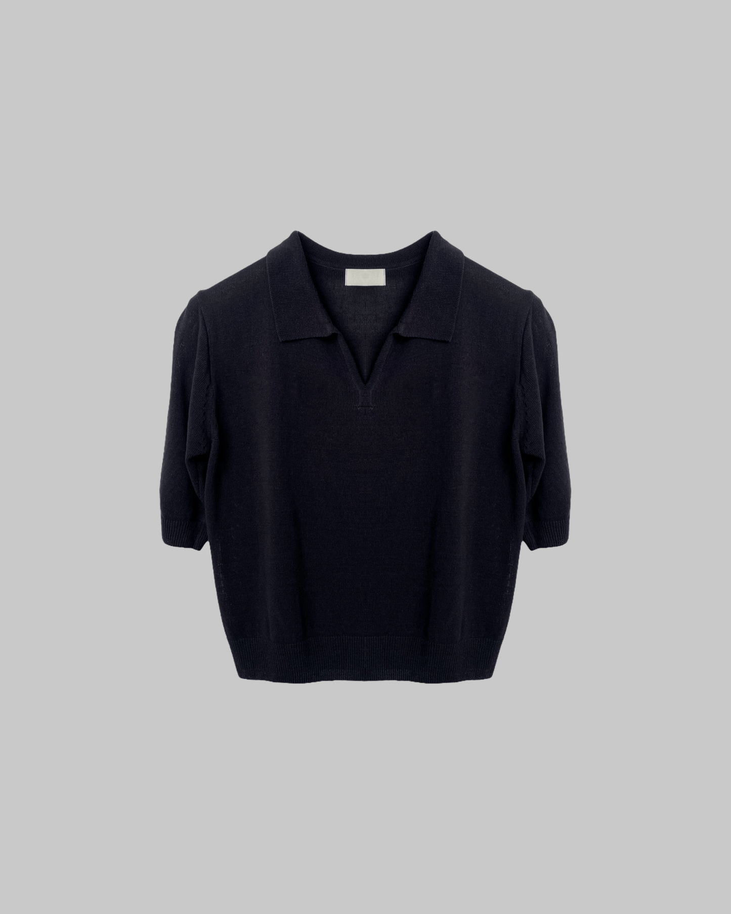 Linen knitted polo