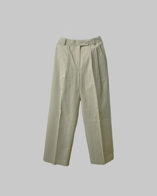 Center pressed cotton slacks