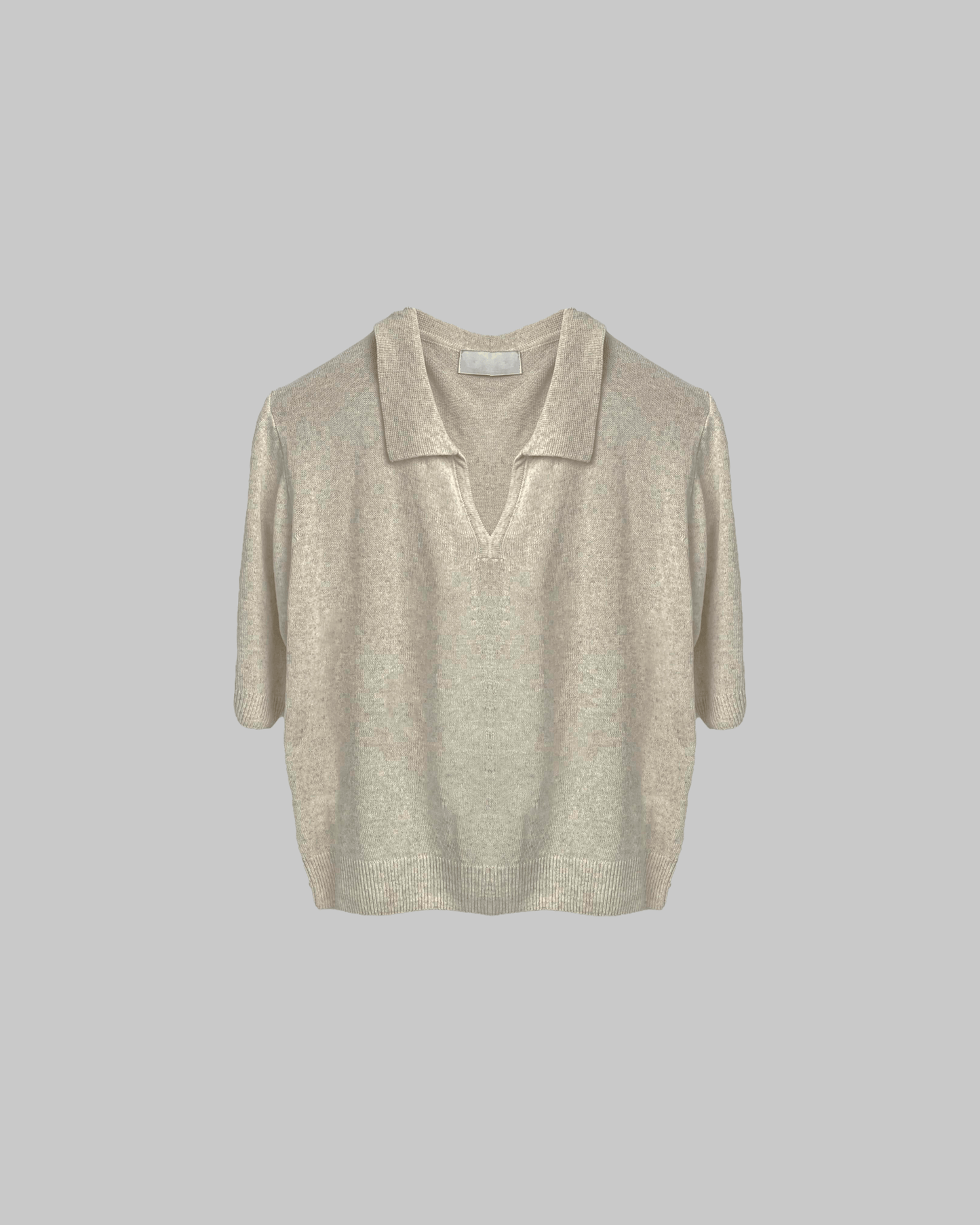 Linen knitted polo