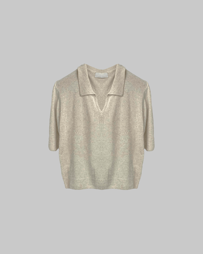 Linen knitted polo