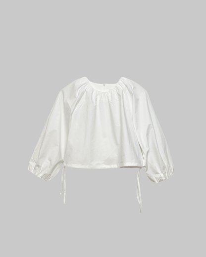 Shirring cotton blouse