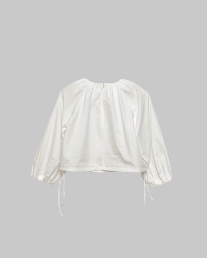 Shirring cotton blouse