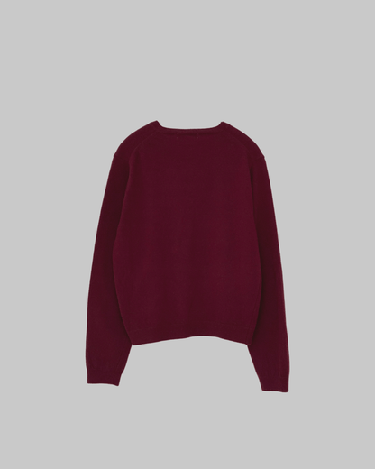 Fine wool v neck knit top